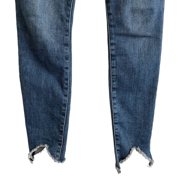 Frame Le High Double Triangle Raw Hem Ankle Skinny Jeans In Bestia, Size 29 - Picture 7 of 13